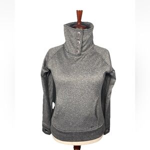 Kavu Thea Brushed Fleece Pullover Sweatshirt Size Small Grey Outdoors Thumbholes